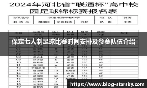 保定七人制足球比赛时间安排及参赛队伍介绍